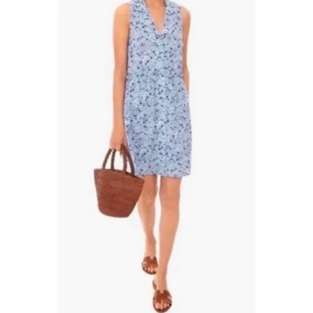 Tuckernuck Royal Shirt Dress Blue Hydrangea Floral NWT XS